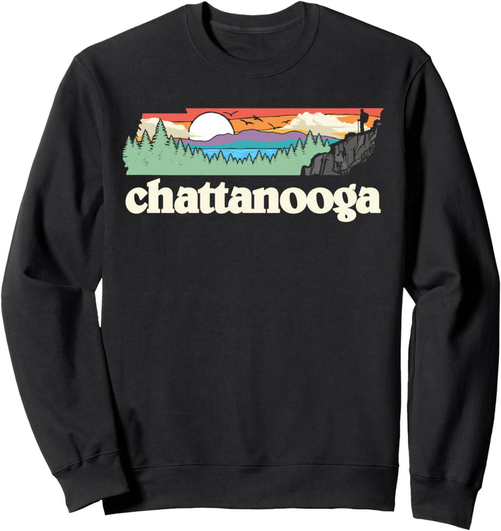 Chattanooga Tennessee Outdoors Retro Nature Graphic Sweatshirt