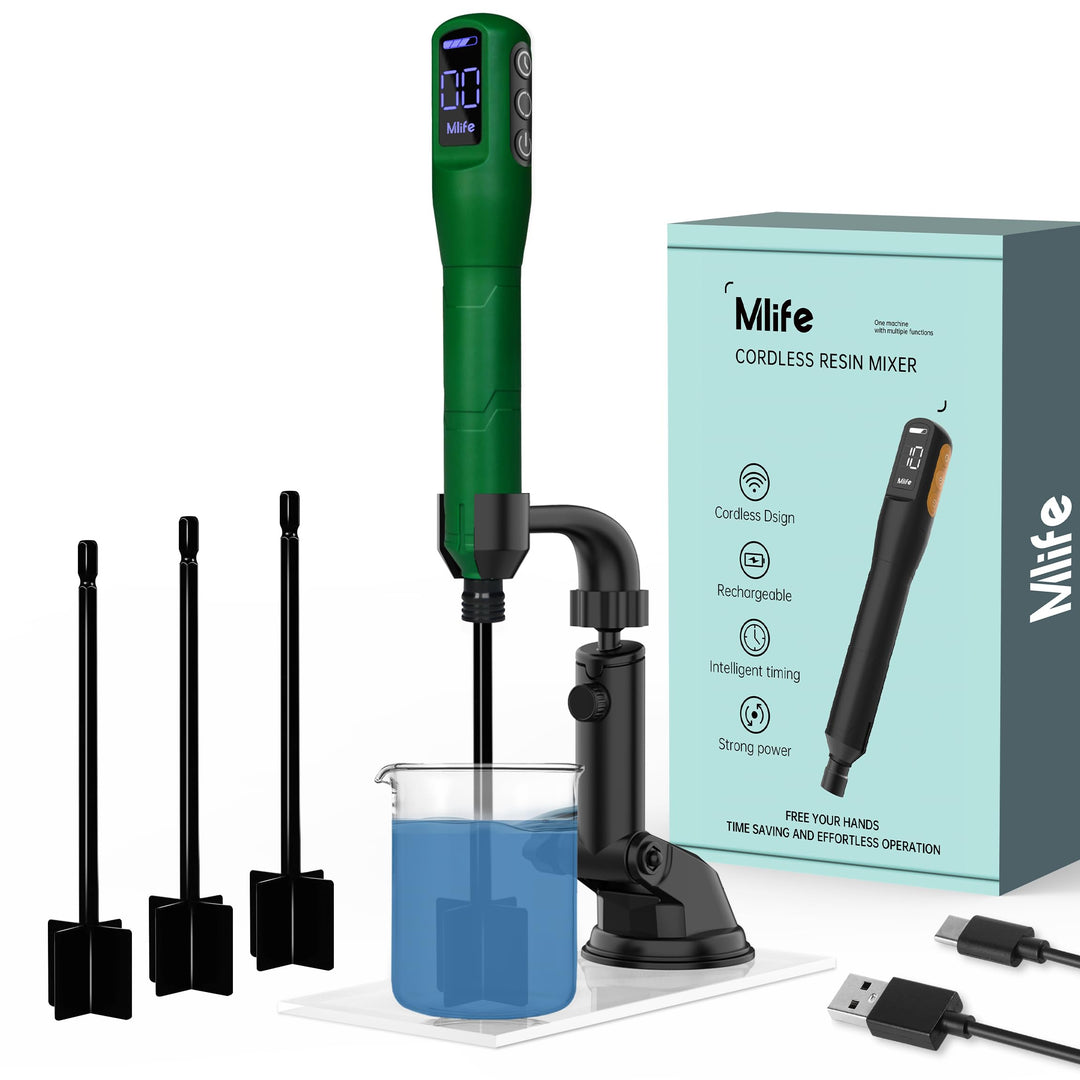 Mlife Upgraded Resin Mixer, Epoxy Resin Electric Stirrer, Paint Mixer & Timed Epoxy Resin Mixer for