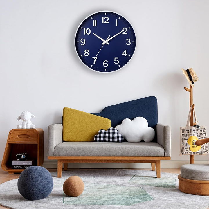 HZDHCLH 30cm Lautlos Wanduhr Schleichende Sekunde mit Arabisch Ziffer ohne Ticken für Dekoration Woh