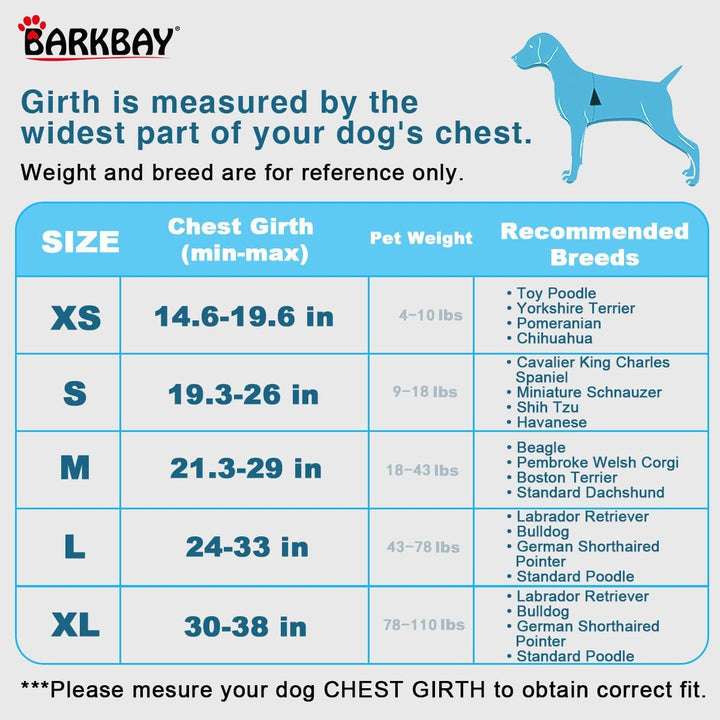 BARKBAY Hundegeschirr, kein Ziehen, mit Clip vorne, strapazierfähig, reflektierend, einfach zu kontr