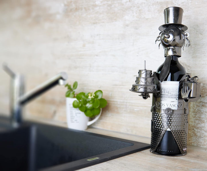 BRUBAKER Flaschenhalter Geburtstag Metall Skulptur Geschenk