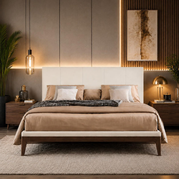 P17 | Kopfteil aus Kunstleder | gestreift | 160 x 60 | (Weiss) 60 x 160 cm Eco Leather - Linien Weis