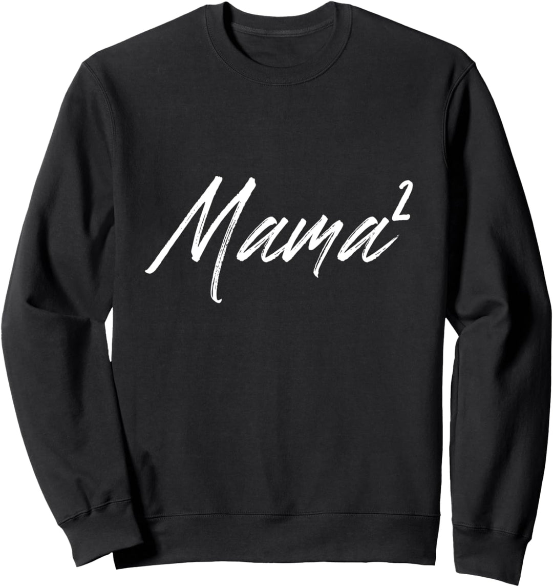 Mama2 Mami Im Quadrat Lustig Stolze Mutti Mutter Von Zwei Sweatshirt