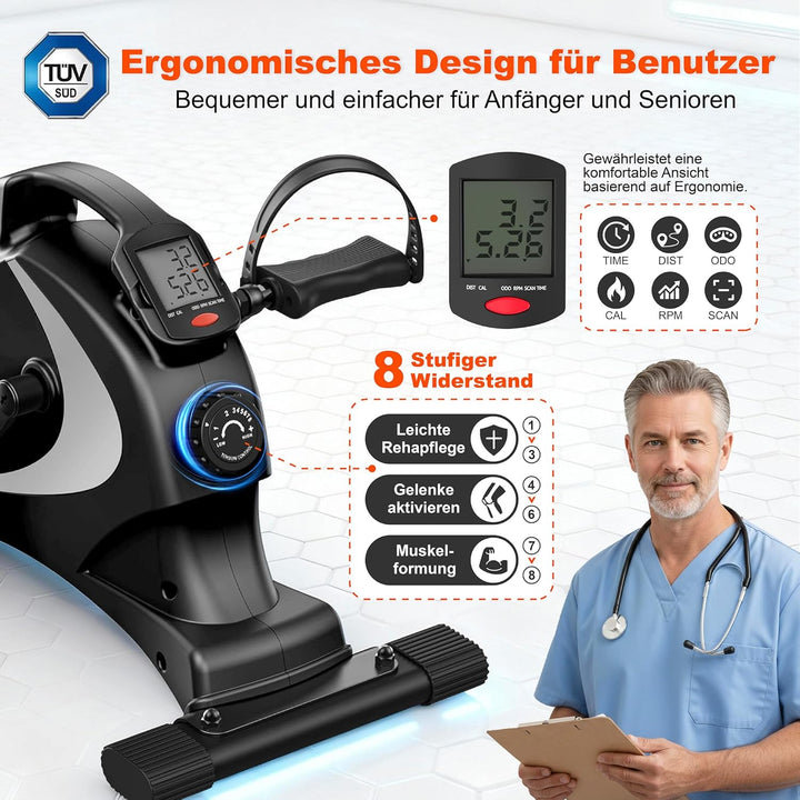 Niceday Pedaltrainer, Arm und Beintrainer Senioren, Beintrainer für Zuhause, Mini Heimtrainer, Homet