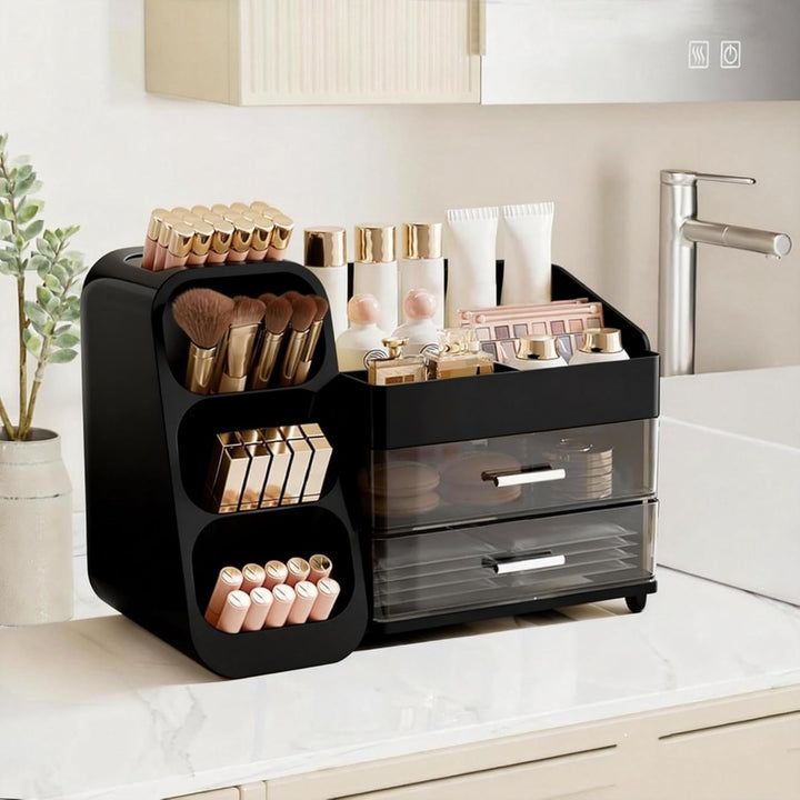 Kosmetik Organizer mit Schubladen,Schminktisch Organizer Grosse für Makeup,Schminke und Skincare Auf