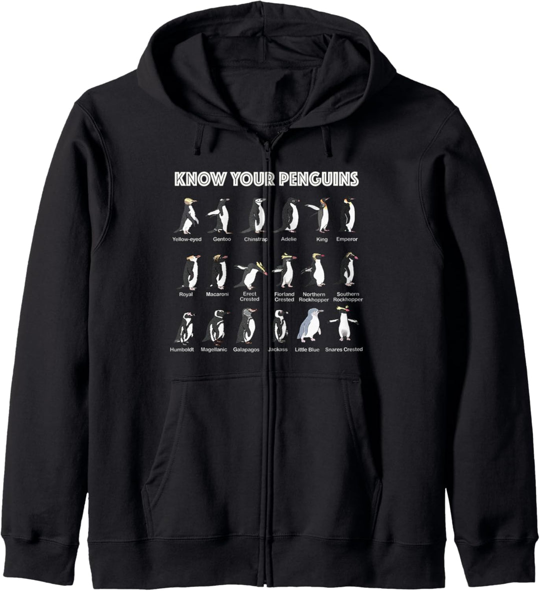 Know Your Penguins Pinguin Antarktis Vögel Tiere Marine Kapuzenjacke