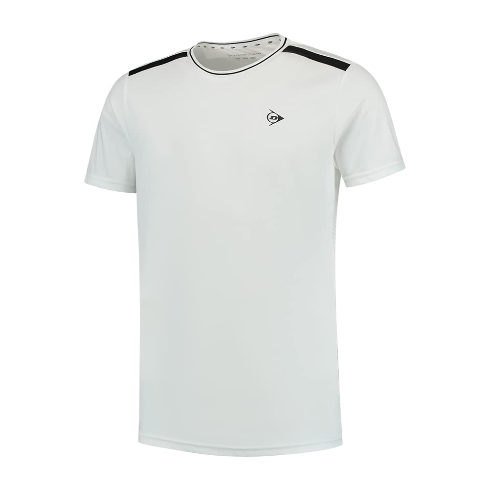 DUNLOP Herren Club Mens Crew Tee Tennis Shirt S Weiss, S Weiss
