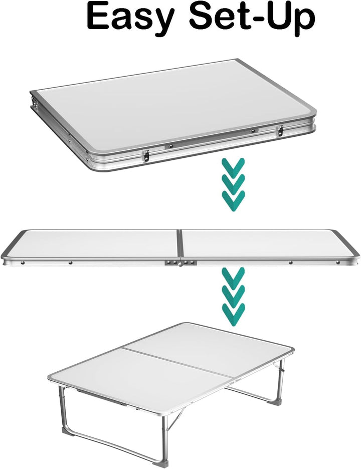 HSHa Tragbarer Klapptisch Kleiner kompakter Camping-Tisch 60x40x26cm, Innen-Strand-Klapptisch 60CM/2