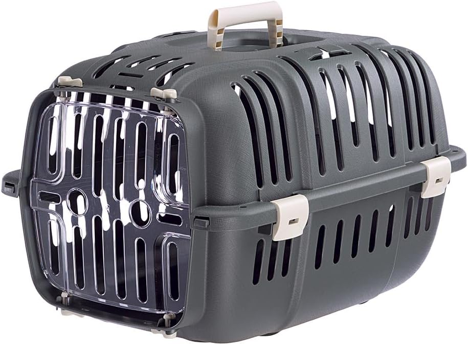 Ferplast Transportbox katze, Hundetransportbox Kleine Hunde und Katzen bis 5 kg, transparente Tür, L