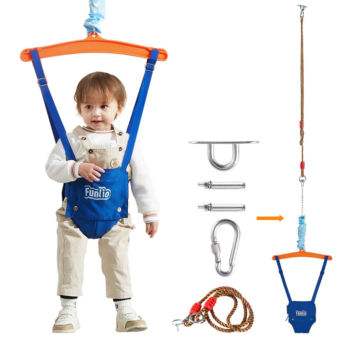 FUNLIO Baby Türhopser mit Deckenhaken für 6–24 Monate, Baby Hüpfschaukel für Drinnen und Draussen, K
