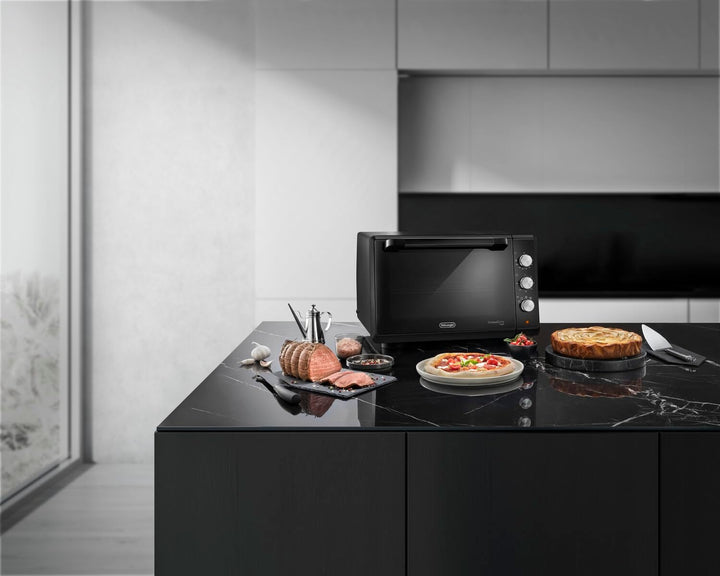 De'Longhi Chef EO34302 Elektrischer Umluftofen mit 5 Kochstufen, doppelte Glastür, Temperatur 80 – 2