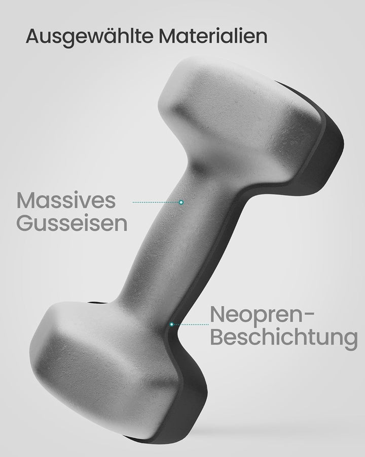 SONGMICS 2 Stück Hexagon Hanteln mit Neoprenbeschichtung für Krafttraining, Fitness, Zuhause 2 x 8 k