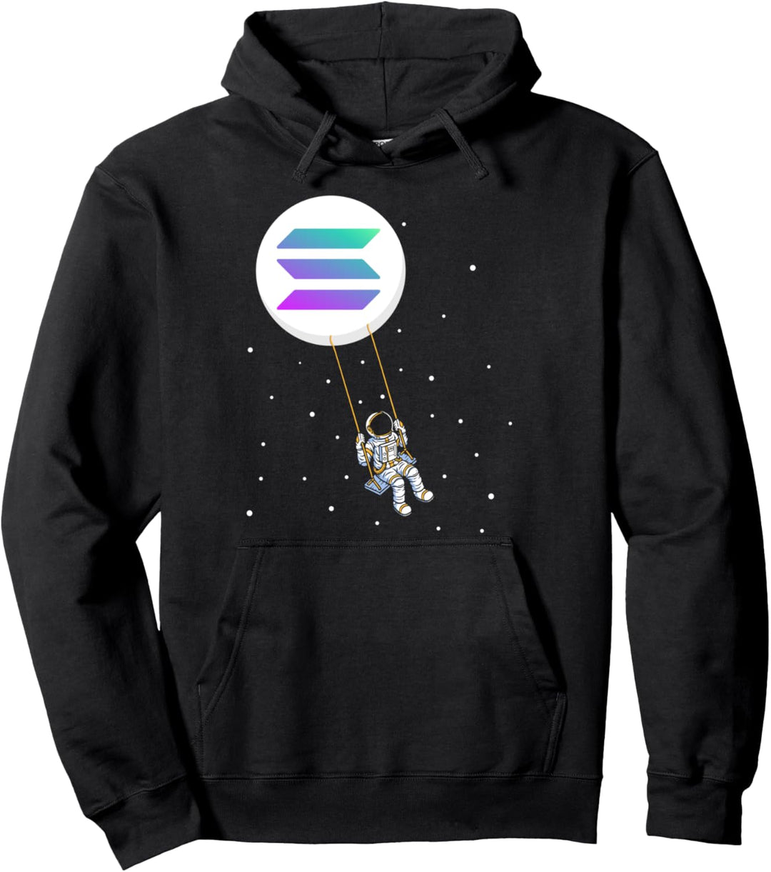 Solana Swing, SOL Trader Cryptocurrency Moon Boy Pullover Hoodie