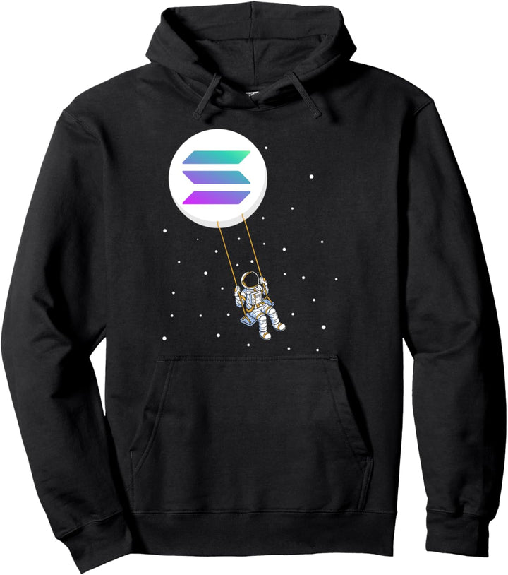 Solana Swing, SOL Trader Cryptocurrency Moon Boy Pullover Hoodie