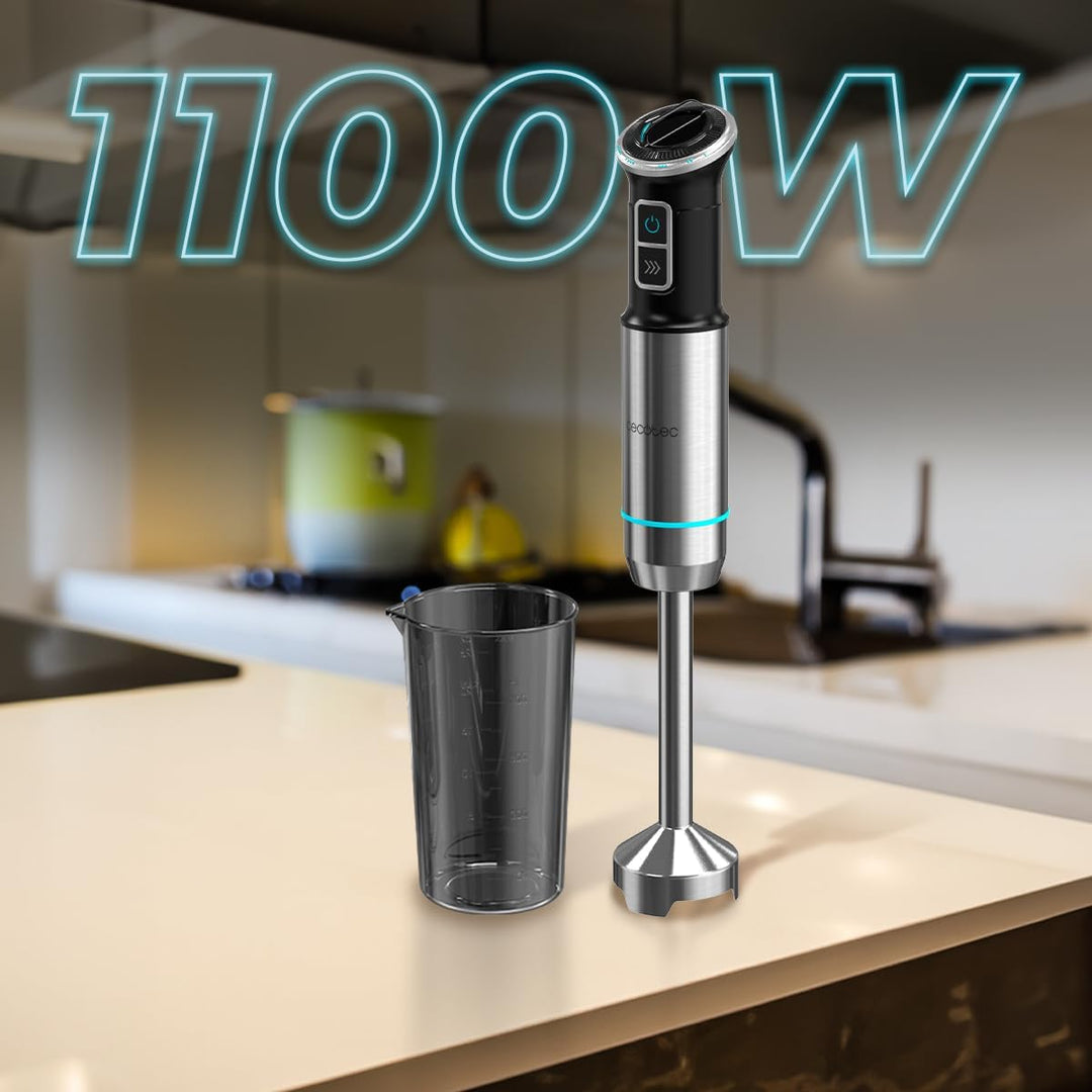 Cecotec Stabmixer Power Neutron 1100MAX Ultra. 1100 W Maximale Leistung, Crossblades Technologie mit