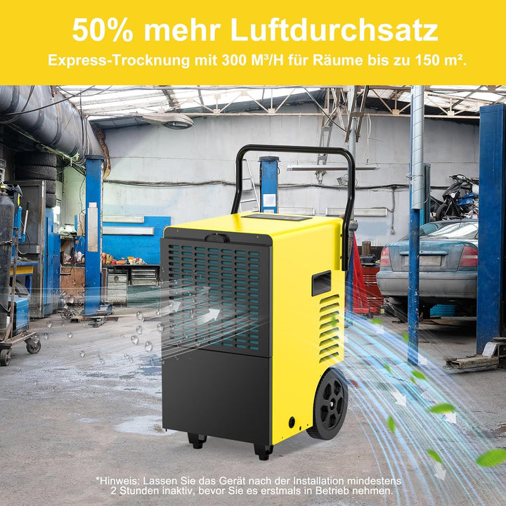 Bautrockner Luftentfeuchter Keller 50 L/Tag - 7L Grosswassertank | Entfeuchter elektrisch für Bauste