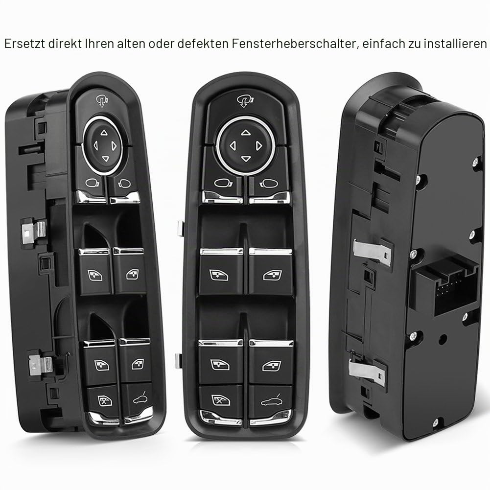 Qiilu Fensterheber Hauptschalter, Vorne Links Fensterheberschalte für Cayman Panamera Macan 7PP95985