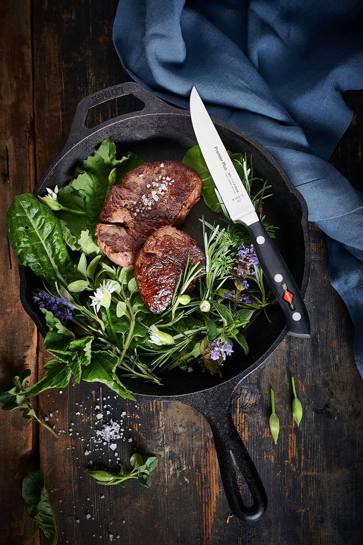 F. DICK Premier Plus Steakbesteck 4-teilig (2 Steakmesser + 2 Gabeln, ergonomischer Griff, Klinge au