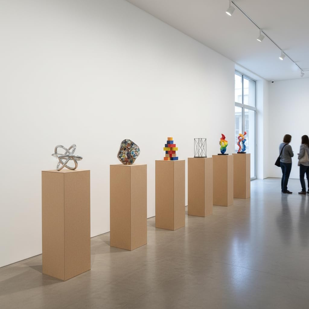DECOKTIVO Dekosäule MDF, Blumensäule Wohnzimmer, Blumenständer, Podest Deko, Pflanzenständer, Stabil