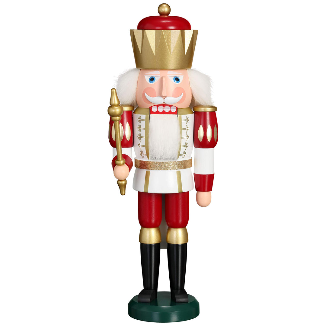 Seiffener Volkskunst Nussknacker König exklusiv 40 cm hoch Figur aus Holz Original Erzgebirgskunst r