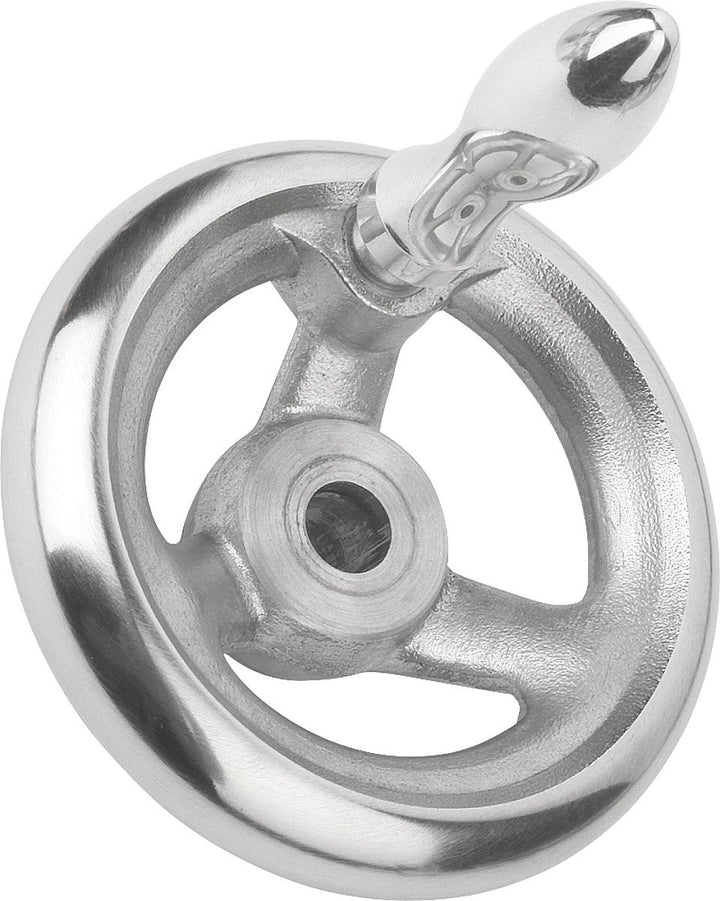 KIPP – Bedienteile | Normelemente K0160.4160X16 Handrad ohne Nut Aluminium, Komp:Aluminium, D2=16, D