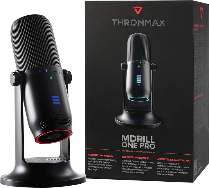 Thronmax Mdrill One Pro (M2P-B) Kondensator Mikrofon (Schwarz) für professionelle HD Aufnahmen (96kH