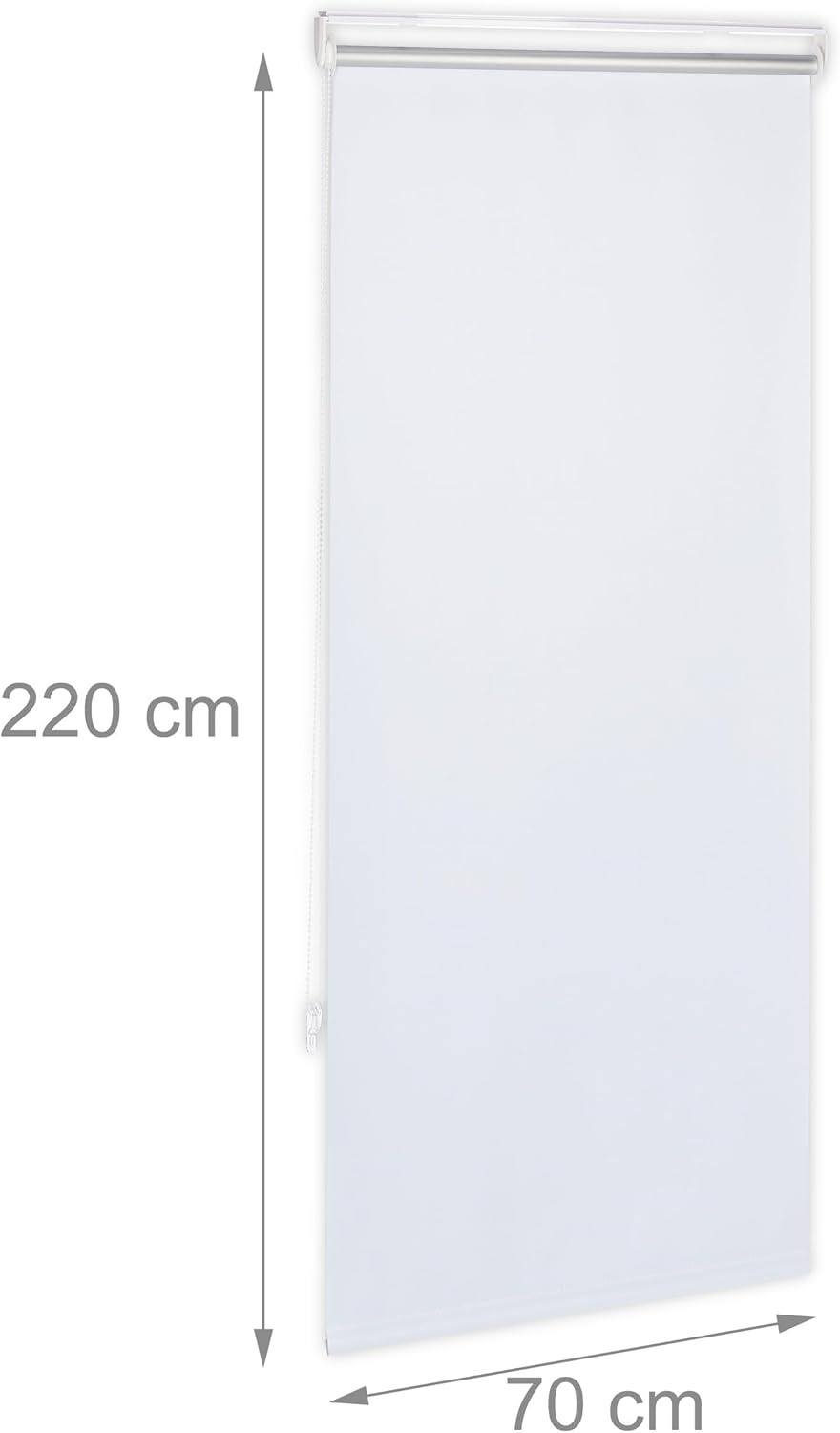 Relaxdays Thermorollo, ohne Bohren, Klemmfix, Kettenzug, 70x220 cm, Stoffbreite 66 cm, blickdichtes