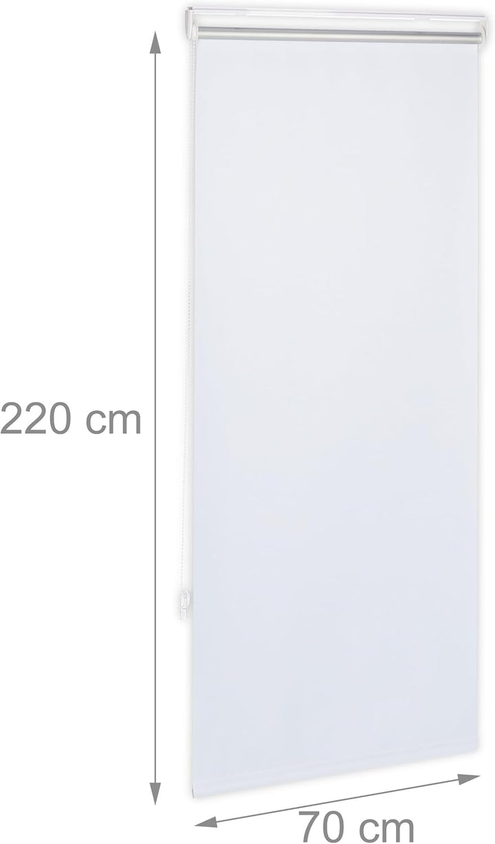 Relaxdays Thermorollo, ohne Bohren, Klemmfix, Kettenzug, 70x220 cm, Stoffbreite 66 cm, blickdichtes