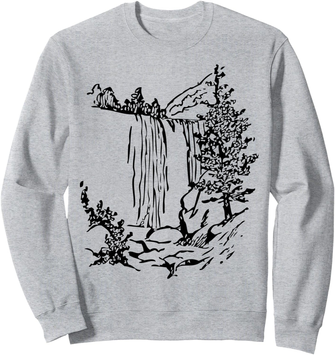 Wasserfall Wandern Naturszene Sweatshirt