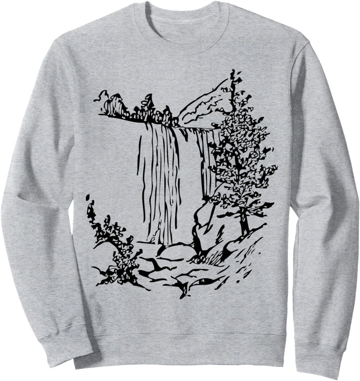 Wasserfall Wandern Naturszene Sweatshirt