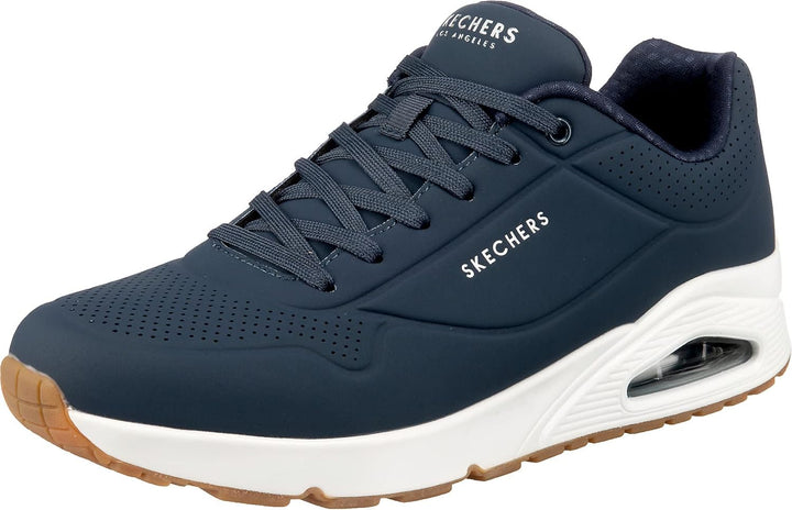 Skechers Damen Uno Stand On Air Sneaker 44 EU Navy Durabuck Trim, 44 EU Navy Durabuck Trim