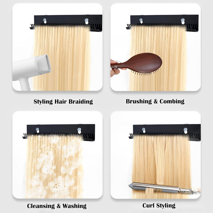 2 pcs Haarverlängerungsaufhänger, Haarverlängerungs-Perücken-Aufbewahrungshalter, Kamm, Haarfarbe Di