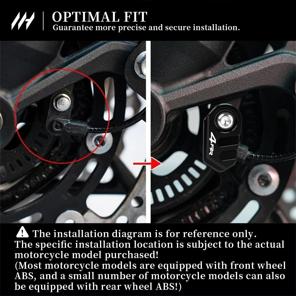MotHeart Motorrad-ABS-Sensor-Schutzgehäuse für Ninja ZX-4RR 2023-2025 CNC-verarbeitet Vorderrad/Hint