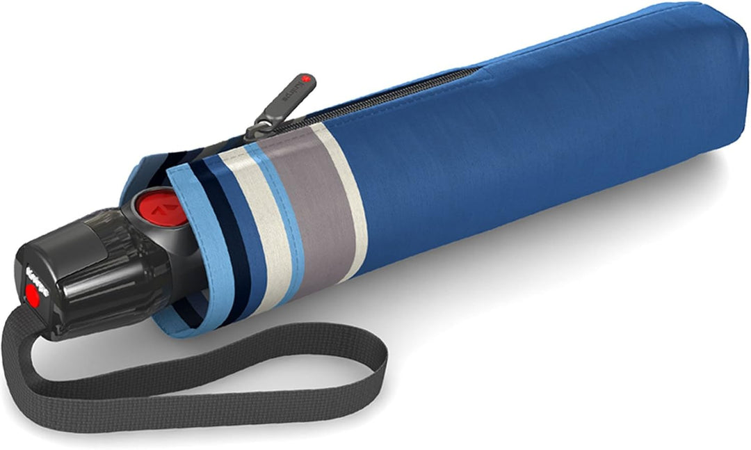 Knirps T.200 Taschenschirm Duomatic Grace Blue - inkl. Futteral im Schirmdesign - Hochqualitative Ve