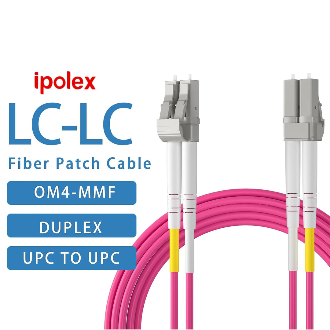 ipolex LC zu LC Glasfaser Patchkabel Multimode, 10/40Gb OM4 Glasfaserkabel, Duplex 50/125μm Glasfase
