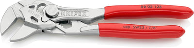 KNIPEX Zangenschlüssel, klein, Multi-Schraubenschlüssel Chrom-Vanadium, Rostschutz verchromt, 125 mm