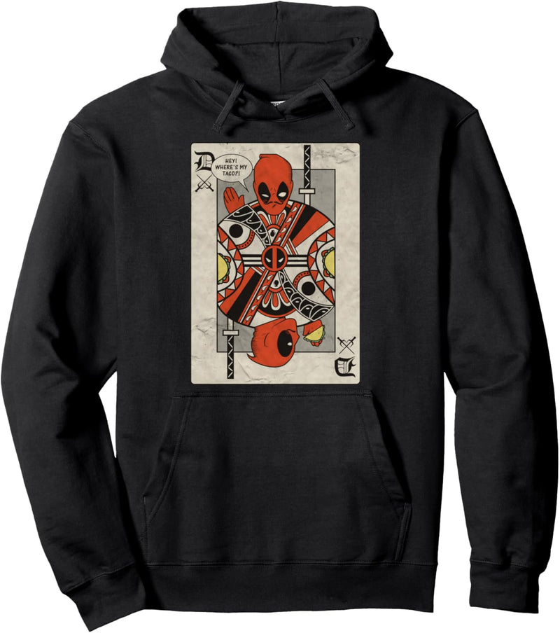 Marvel Deadpool Playing Card Taco Fight Pullover Hoodie