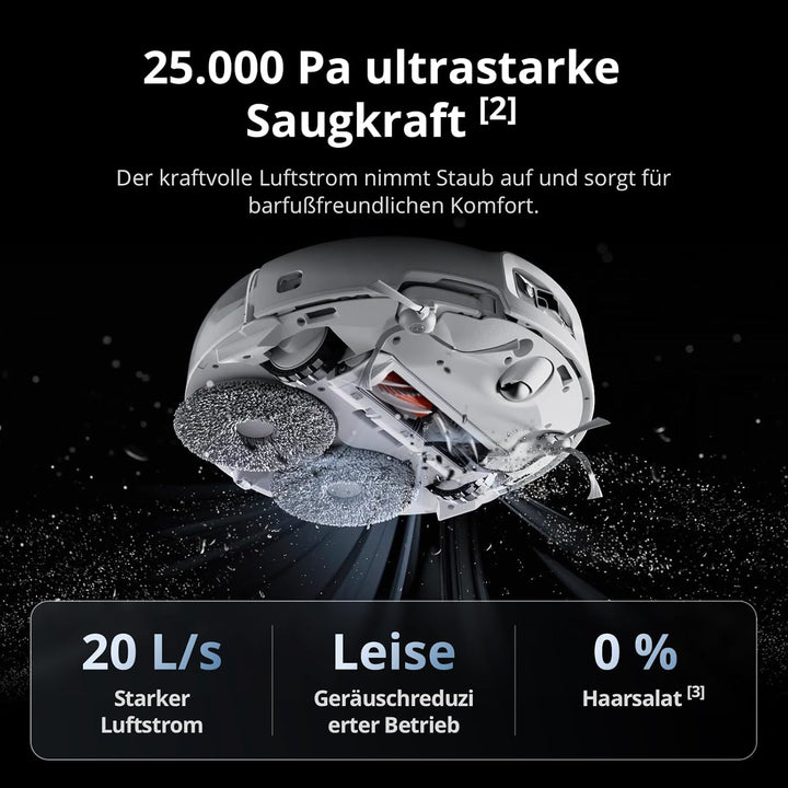 DJI ROMO P mit Wischmopp, Saugroboter mit Wischfunktion, 25.000 Pa Saugkraft, Hinderniserkennung auf