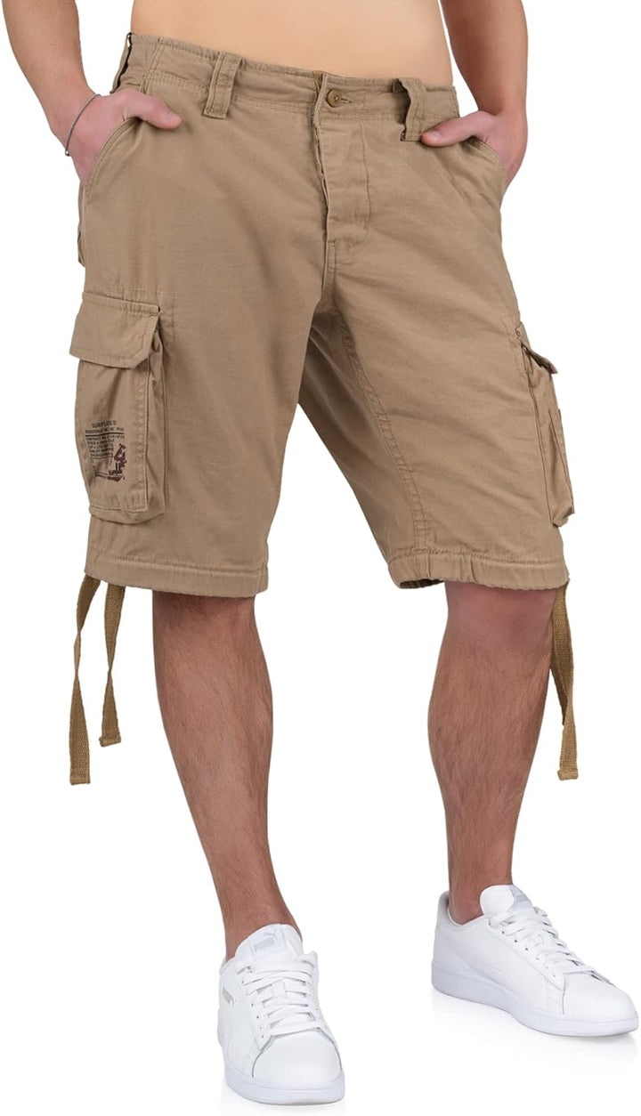 Surplus Raw Vintage Airborne Vintage Herren Cargo Shorts S Beige, S Beige
