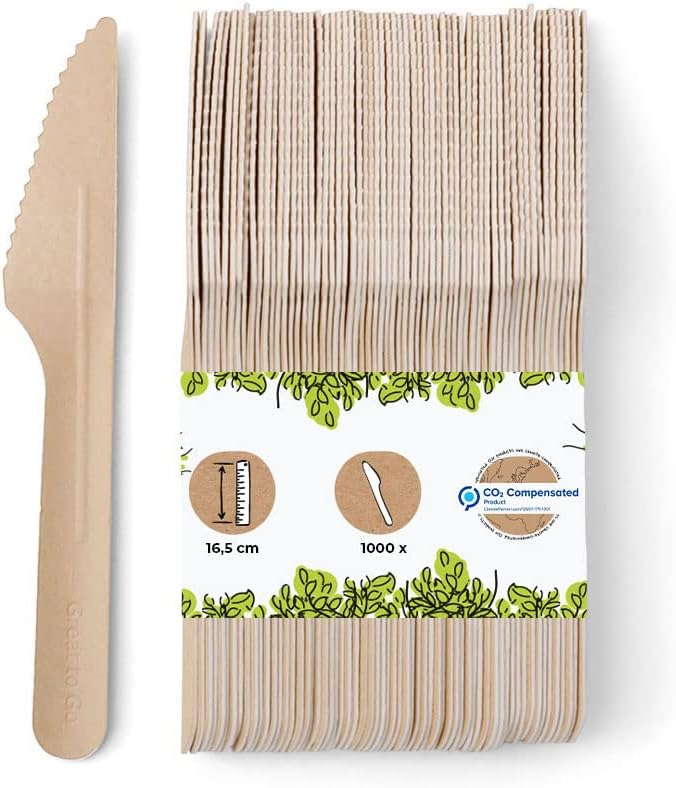 BIOZOYG Papiermesser 16,5 cm braun I Catering Partymesser aus Papier formstabil umweltfreundlich und