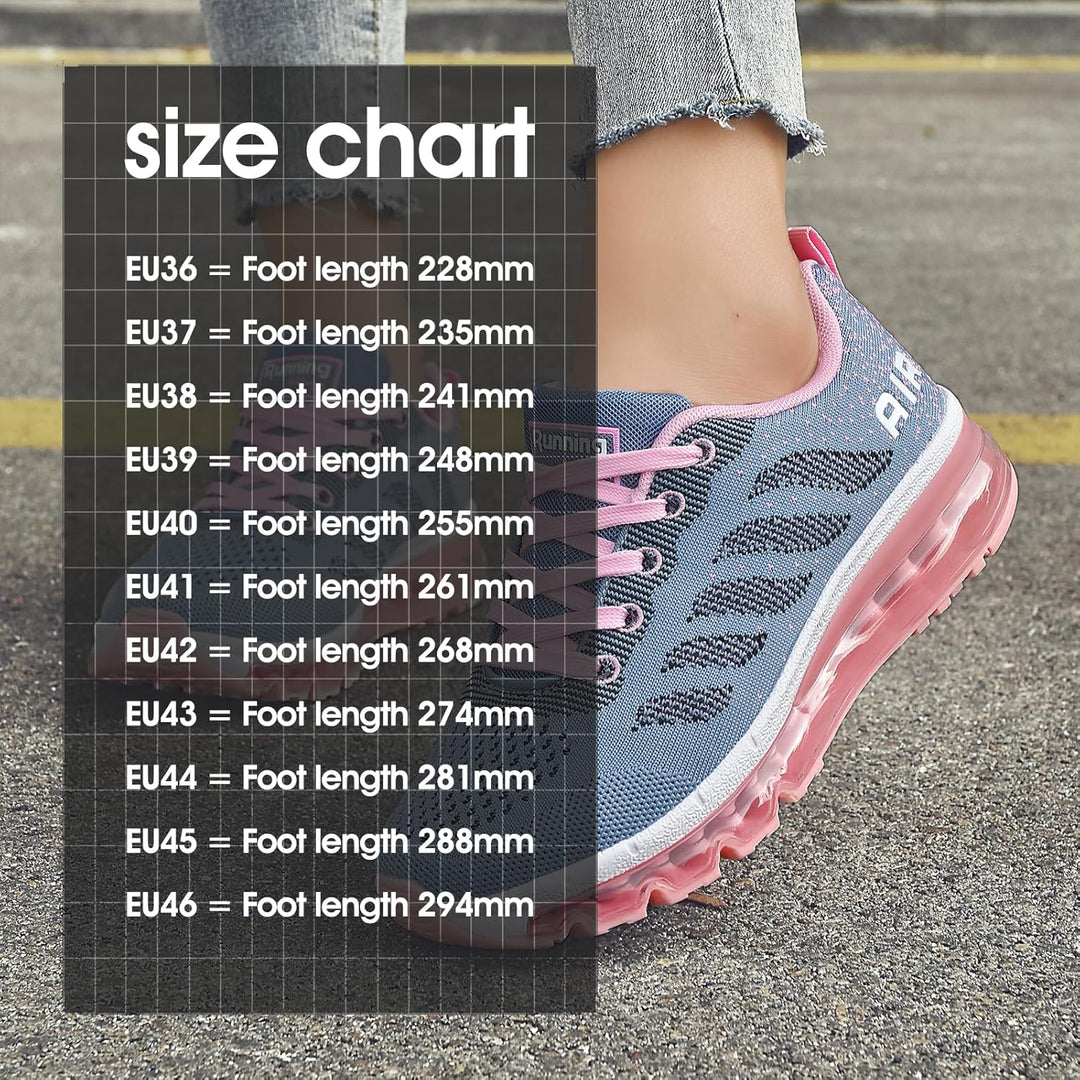 frysen Herren Damen Sportschuhe Laufschuhe mit Luftpolster Turnschuhe Profilsohle Sneakers Leichte S