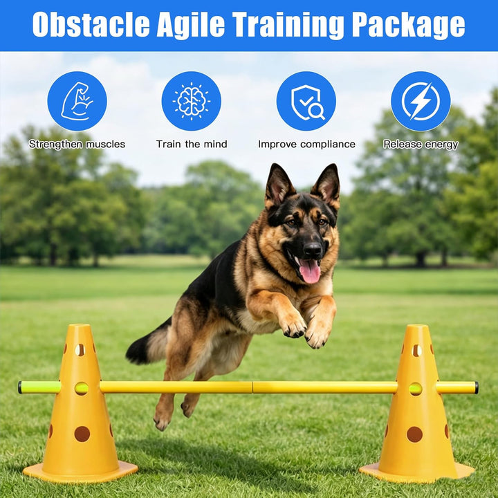 Agility Set Hunde, Agility Trainingsgerät Sports Cavaletti Hunde Steckhürdenset, Kegel Trainingshürd