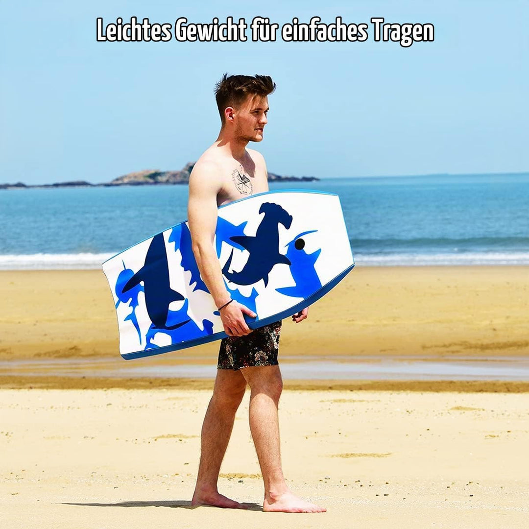 RELAX4LIFE Schwimmbrett tragbar, Schwimmboard mit Halteleine, Rutschfestes Surfbrett für Kinder &amp; Er