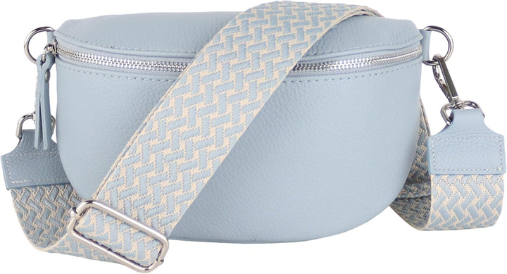 MIRROSI® Bauchtasche Damen, Echtleder, Made in Italy, Umhängetasche, Brusttasche, Crossbody Bag (1 T