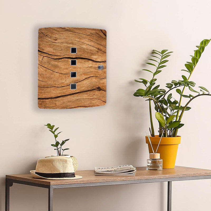 banjado® Design Schlüsselkasten aus Edelstahl mit Motiv Trockenes Holz für 10 Schlüssel - Schlüssels