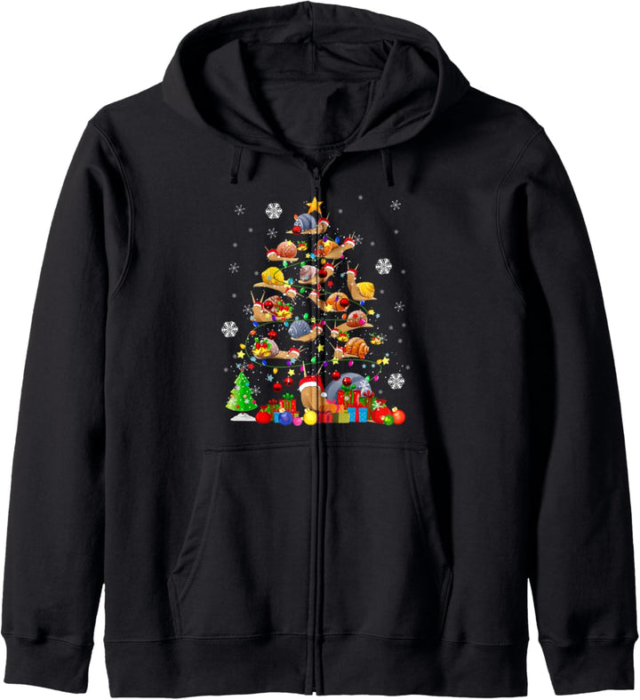 Christmas Tree Snail Christmas Santa Animal Lover Kapuzenjacke