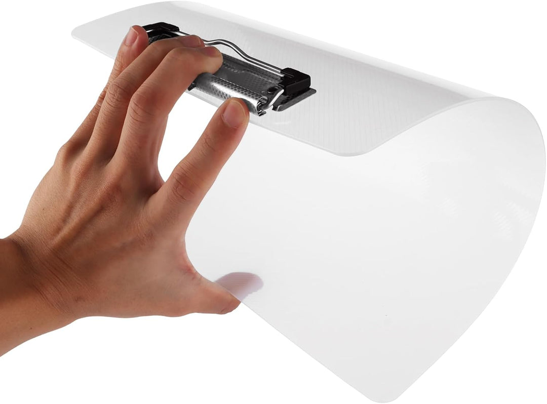 12 Stück Klemmbrett A4, Kunststoff Klemmbretter A4 mit Metalklemme und Aufhängeose, 312x223mm Weiss