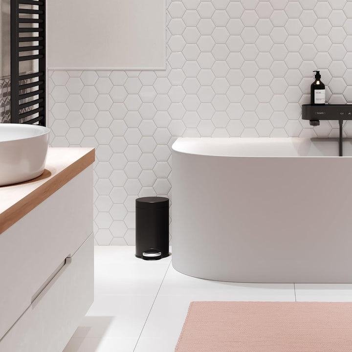 hansgrohe AddStoris - Badezimmer Mülleimer, Mülleimer Bad mit 3 l Fassungsvermögen, Kosmetikeimer, T