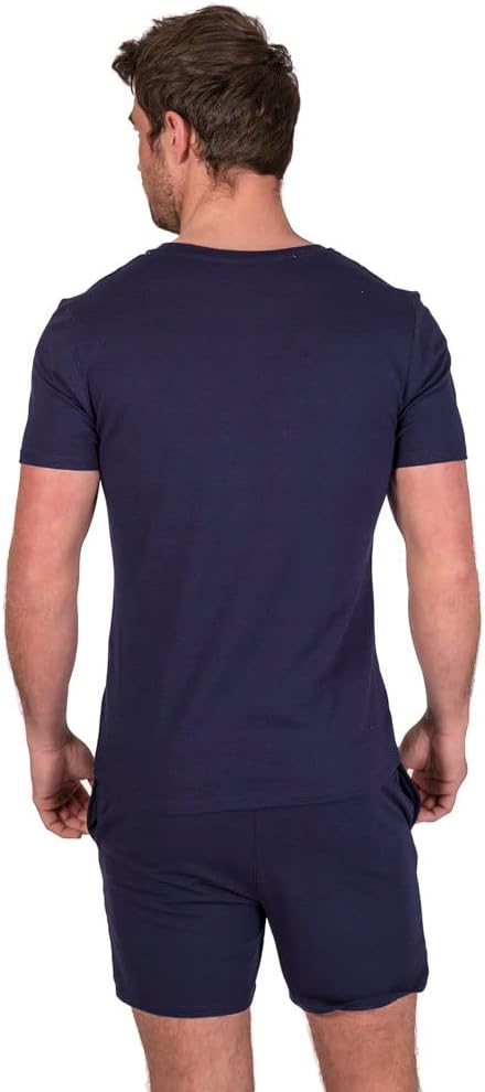 Light & Shade Pyjama-Set mit Oberteil und kurzer Hose für Herren, Marine, XL XL Marine, XL Marine