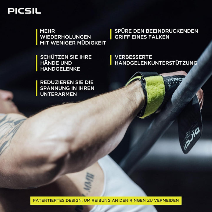 PICSIL Hawk Handschuhe + Armbänder + Tasche, Verwendung ohne Magnesium, Grip auf Allen Arten von Sup